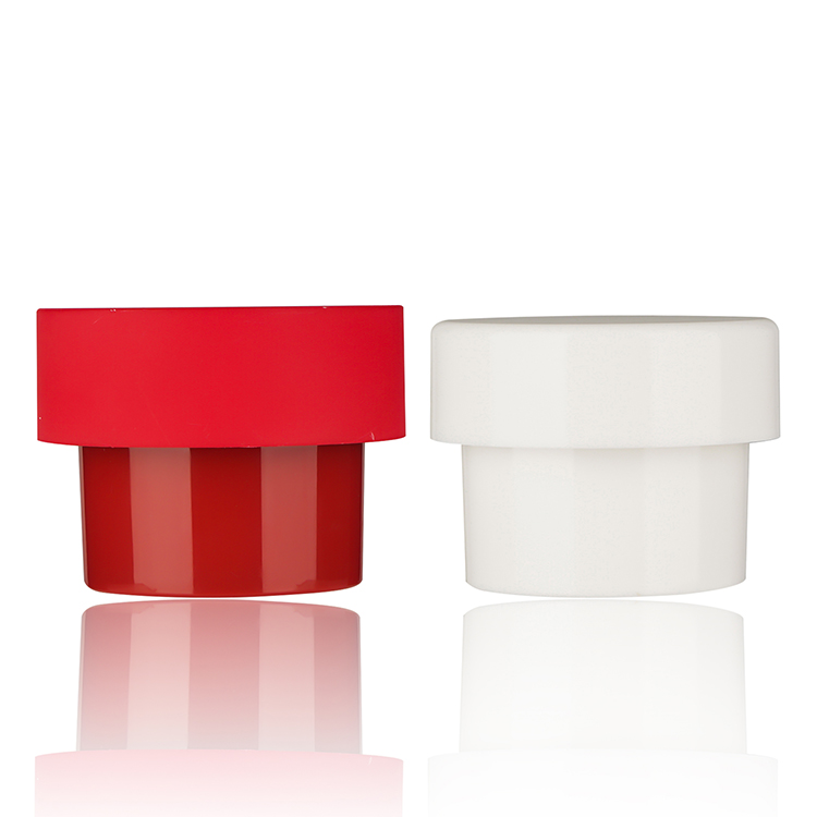 Custom Red/White Double Replaceable Plastic Cream Jar with Lid