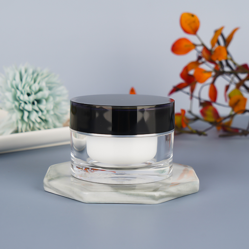 Chinese Supplier Double-layer Plastic Custom Skin Cream Jar