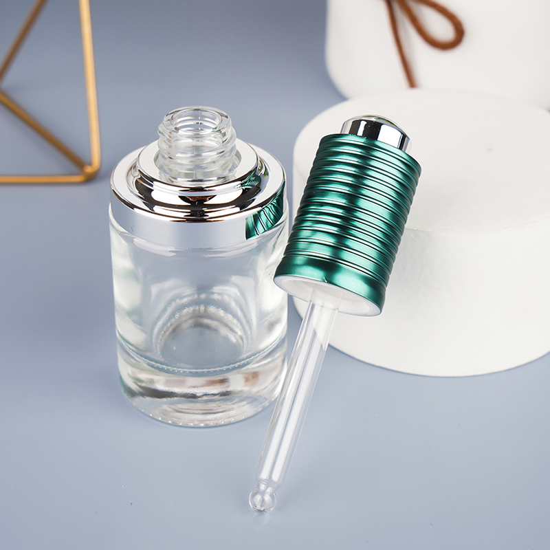 Custom Glass Essential Oil Dropper Bottle with Pressing Head Skin Care