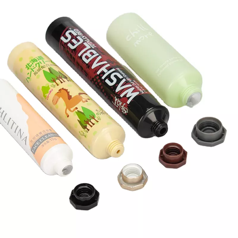 Custom Logo Cosmetic Tube Container Collapsible PE Plastic Squeeze Tube Empty Tube Packaging