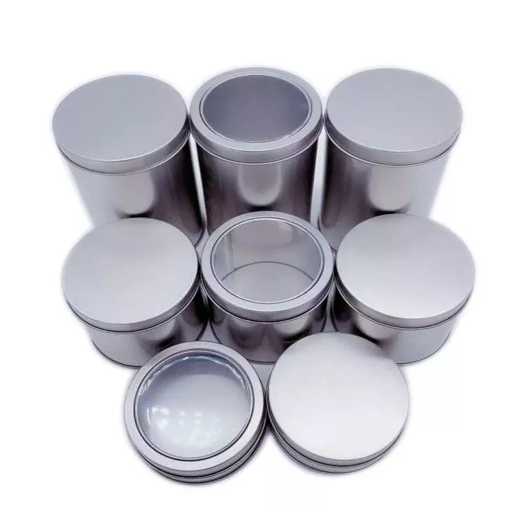 3oz 90ml Clear Window Round Aluminum Tin Cans Screw Top Lid Empty Lip Balm Tin Cans Cosmetic Storage Jars for Gifts Arts Crafts
