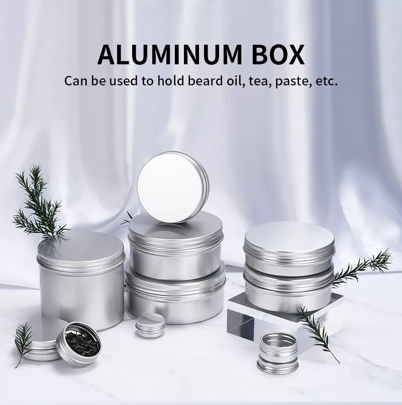 3oz 90ml Clear Window Round Aluminum Tin Cans Screw Top Lid Empty Lip Balm Tin Cans Cosmetic Storage Jars for Gifts Arts Crafts