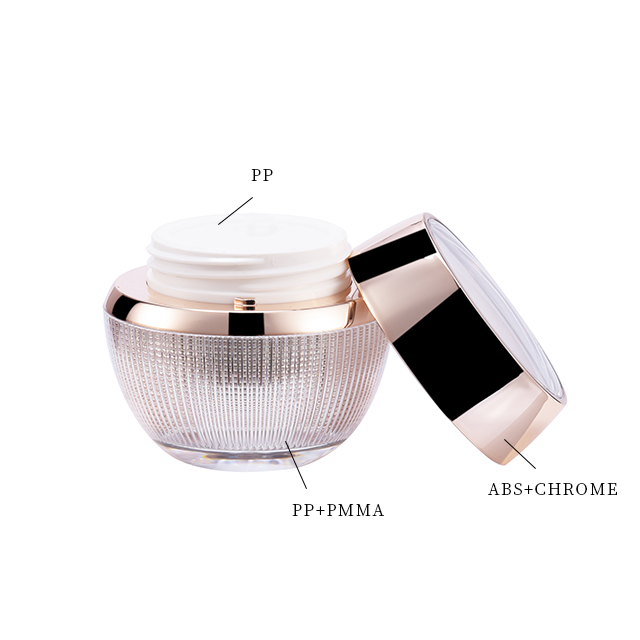 Wholesale Gold Plastic Pot Jar for Face Cream Acrylic Double Wall Clear Cosmetic Jars 50g 20g