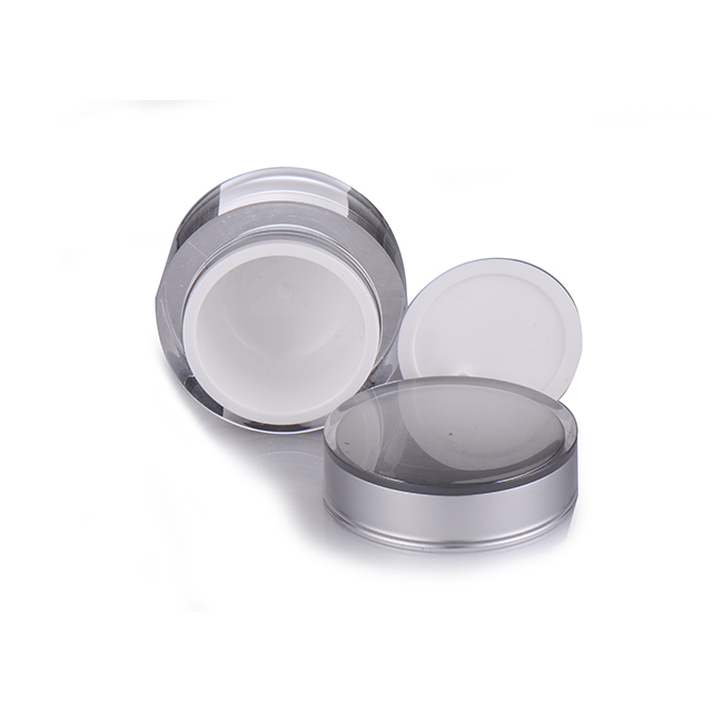 Custom Logo Empty Loose Powder Small Container Jar Pot Acrylic Double Wall Cosmetic Jar For Skincare Face Cream