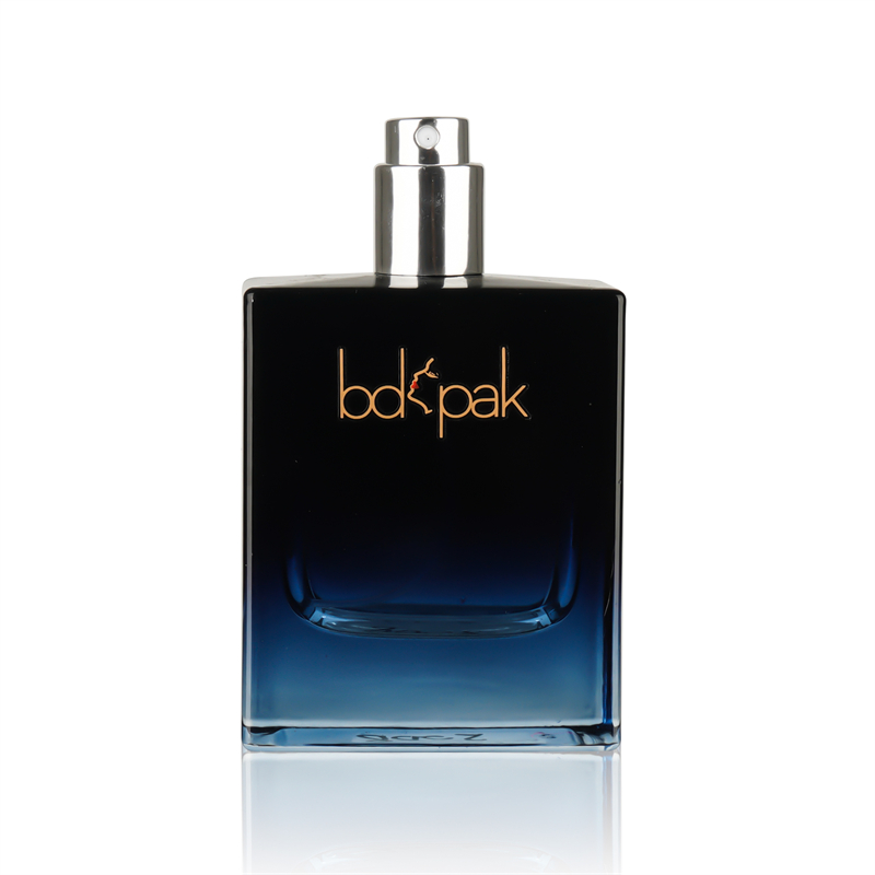 Wholesale Square Luxury Glass Empty Black Botol Parfum Clear Cap Fine Mist Spray Bottle Perfume Bottle for women 50ml 100ml