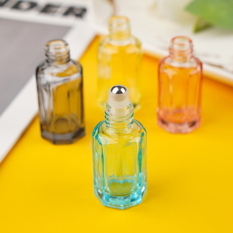 10ml 15ml Travel Refillable Small Luxury Roll On Bottle Custom Color Essential Oil Glass Roller Perfume Bottle