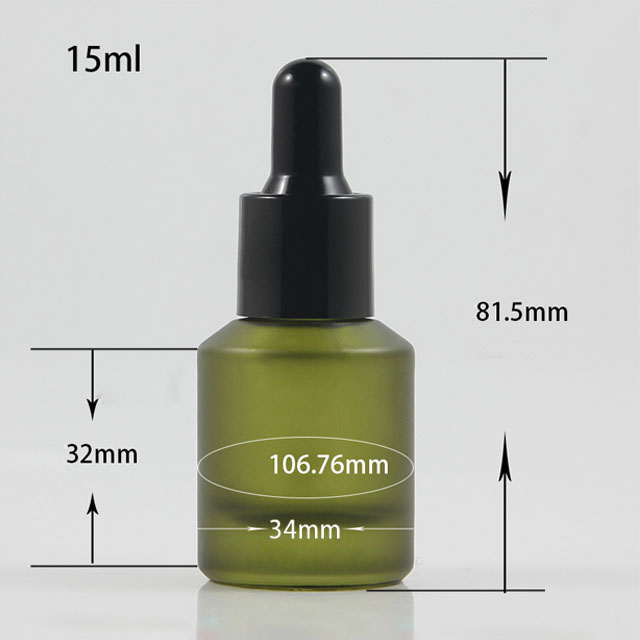 Customizable 30ml 50ml 2 oz Slanted Shoulder Glass Dropper Bottle with Pipette Frosted Amber Cylinder Serum Essential Oil Bottle