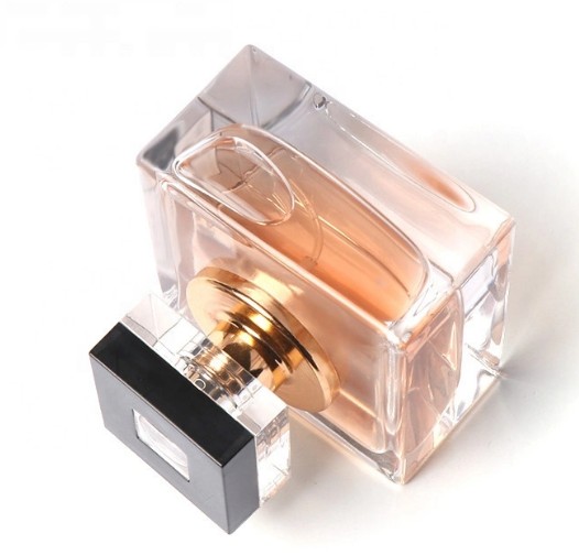 Custom Transparent Square Perfume Atomizer Flat Shoulder Botl 30ml 50ml 100ml Empty Glass Spray Perfume Bottle