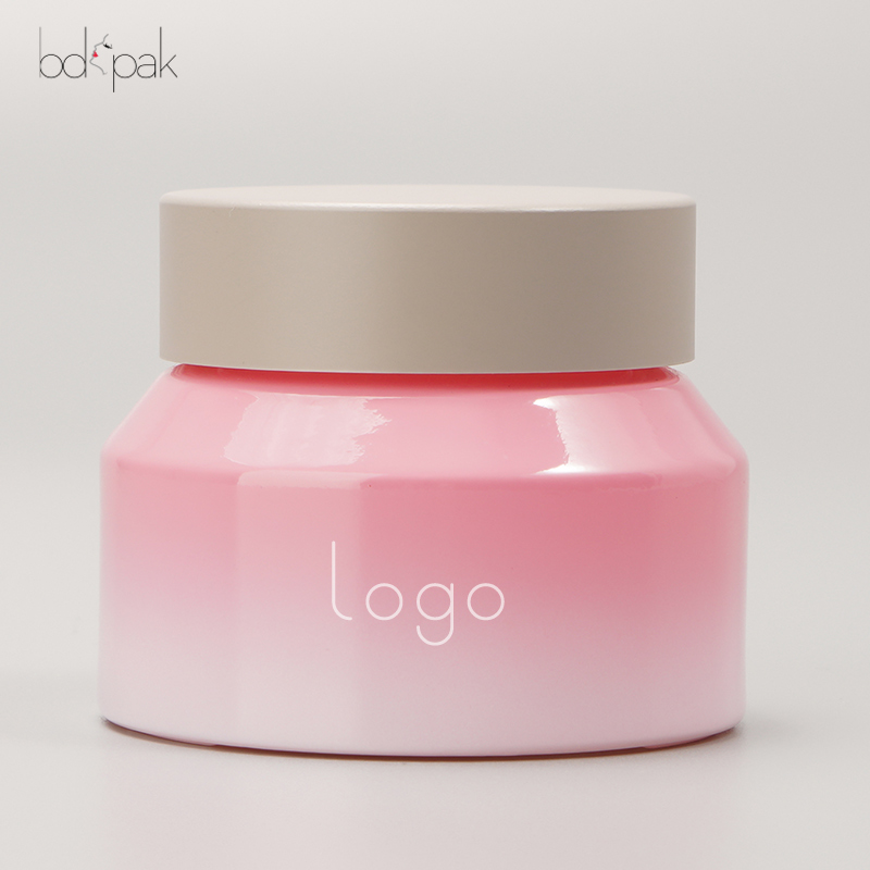 wholesale 30g 50g Round Tower Shoulder frosted Empty Pink White Face Cream Glass Cosmetic Jar