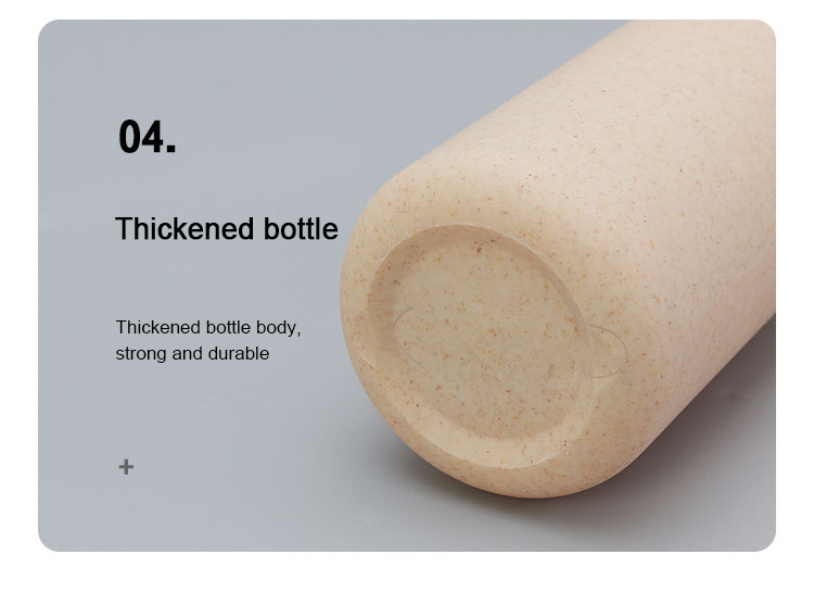 Eco-friendly Wheat Straw PE Bottles 100ml 250ml 300ml 400ml Biodegradable Shower Gel Containers Shampoo Bottles