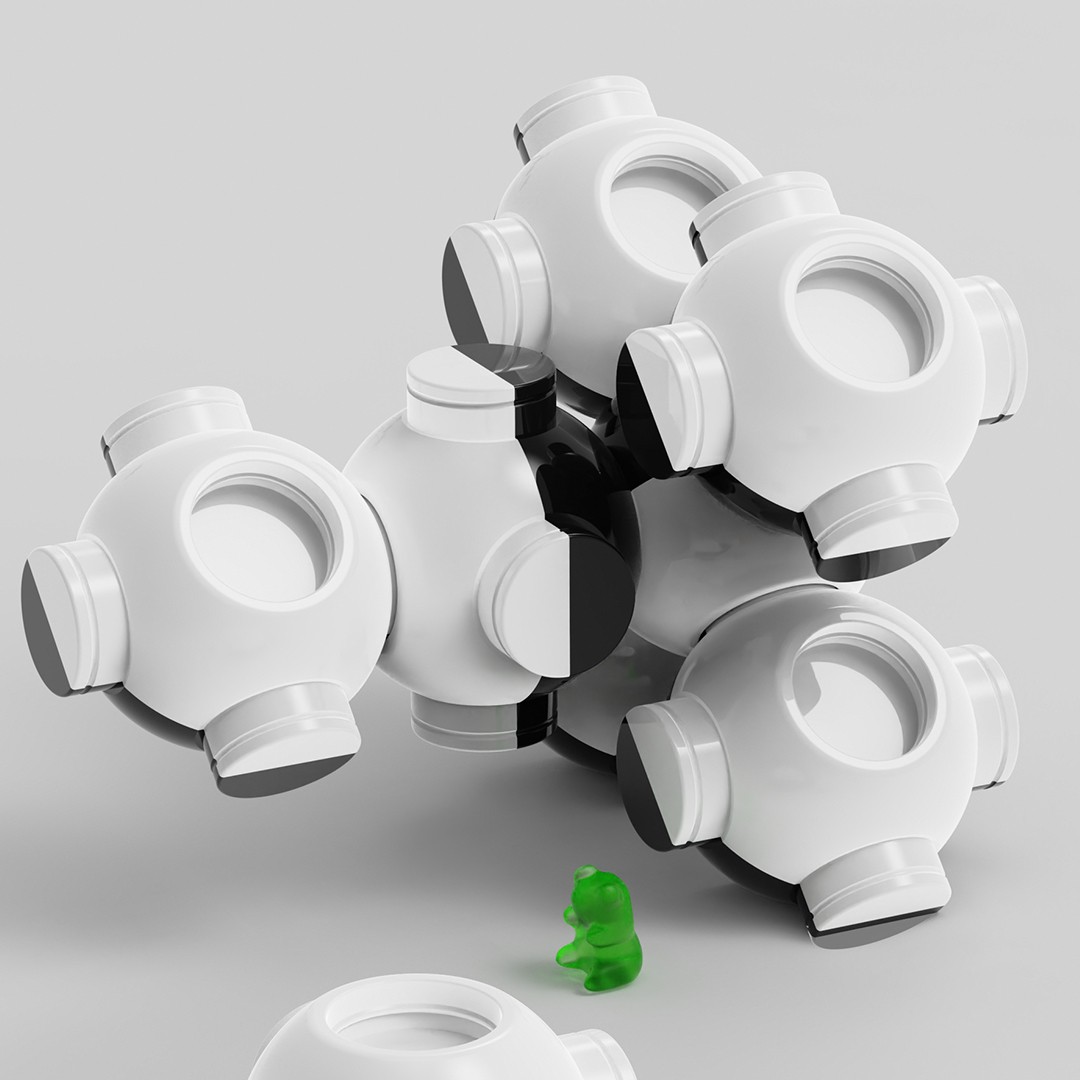 Customized unique design planet style mini plastic jar for protein powder gummies vitamins