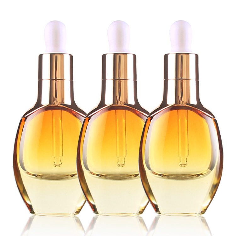 Hot Selling Oval Shape 15Ml 30Ml 35ML 50Ml 60Ml Luxury Glass Essential Oil Serum Dropper Bottle
