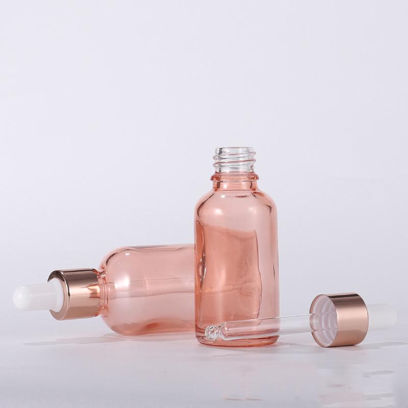 Hot Sale Customized Size Clear Essential Oil Serum CBD Glass Dropper Bottle With Aluminium Cap