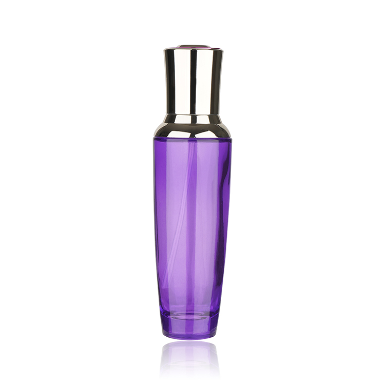 China Factory Supplier Customized Purple Body Glass Lotion Pump Bottle
