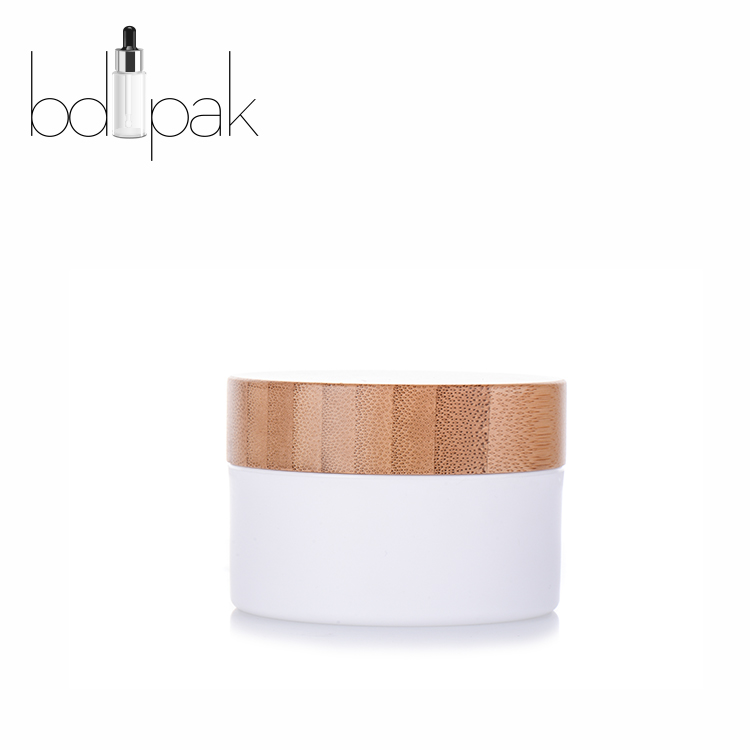 Custom PP Cream Jar with Bamboo Lid Cosmetic Packaging