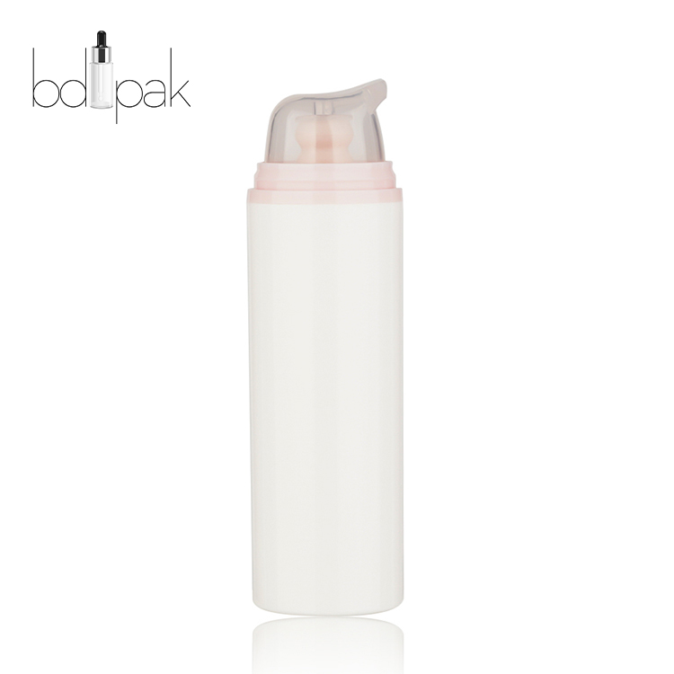 BDPAK New Design 15ml 30ml 50ml Plastic Airless Lotion Bottle with Pink Pump Head