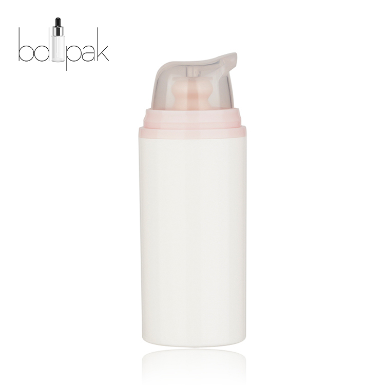 BDPAK New Design 15ml 30ml 50ml Plastic Airless Lotion Bottle with Pink Pump Head