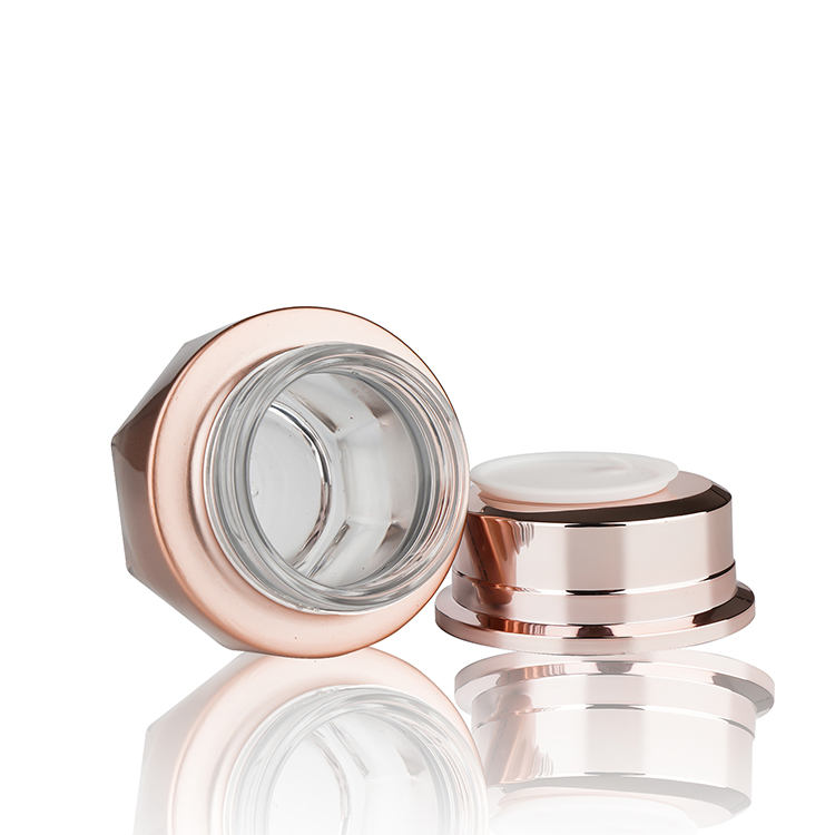 BDPAK Custom Luxury Rose Gold Glass Cream Jar