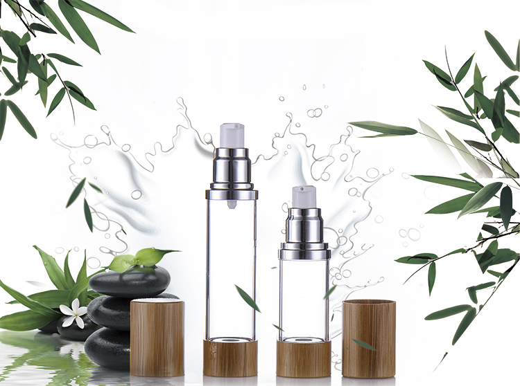 BDPAK Plastic Bamboo Airless Pump Bottle for Skin Care