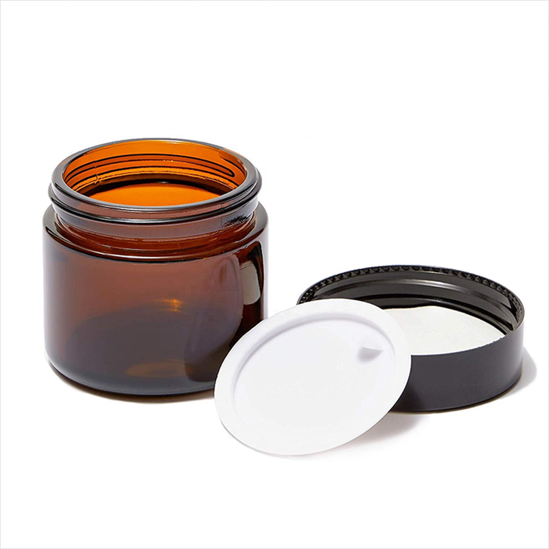 In Stock 30ml 50ml Amber Frosted/ Glazed Glass Cream Jar