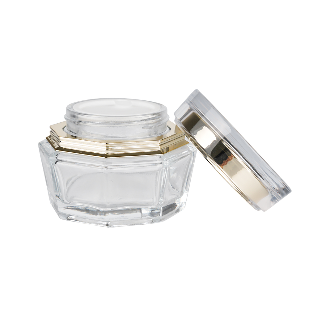 BDPAK Custom Luxury Polygon Glass Face Cream Jar