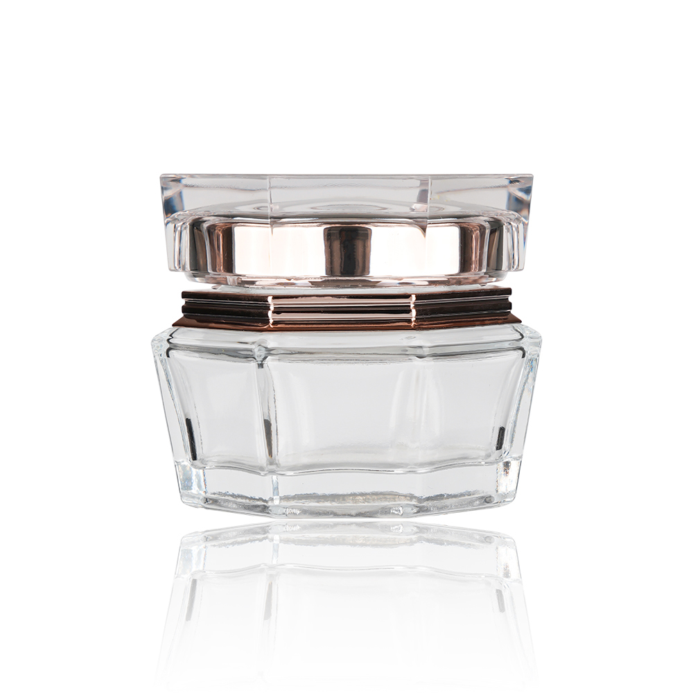 BDPAK Custom Luxury Polygon Glass Face Cream Jar