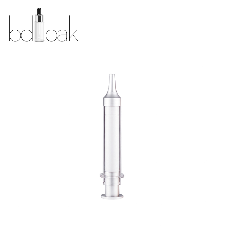 BDPAK Plastic Airless Cosmetic Syringe Container for Cream Using