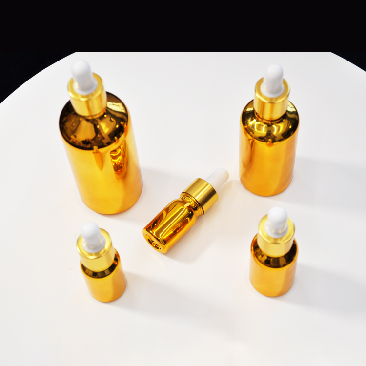 BDPAK Custom 15/30/50ml Gold Electroplating Process Dropper Bottle