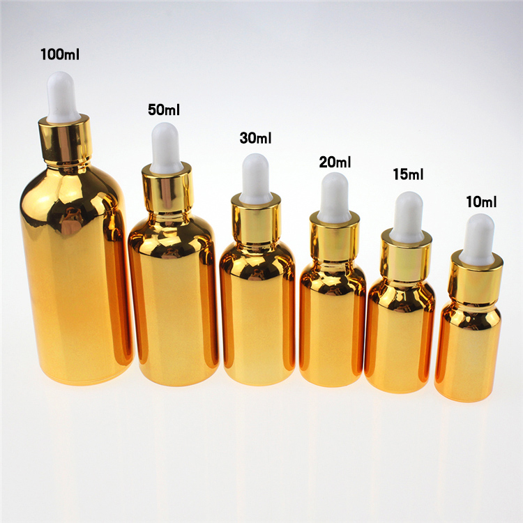 Custom Electroplate Colorful Dropper Bottles For Essential Oil Packaging