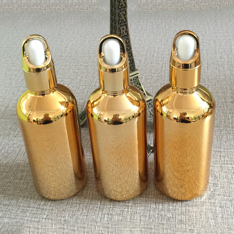 Custom Electroplate Colorful Dropper Bottles For Essential Oil Packaging
