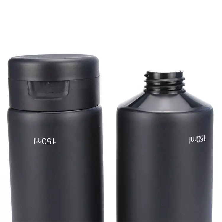 130ML 150ML 250ML Customized Shampoo Lotion Tubes Matte Black Cosmetic Plastic Tube for Facial Cleanser