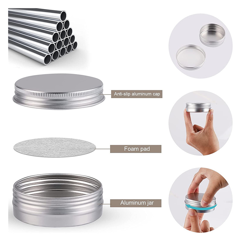 Wholesale 2 oz Tea Store Containers Metal Round Tins Manufacturer Aluminum Cans with Screw lids 4oz 6oz Tin Cans for Candles Cosmetic