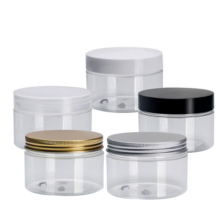 30ml 100ml 200ml 50ml Cosmetics Body Butter Face Cream Jars 500ml Round Empty Plastic PET Jar for Food Storage
