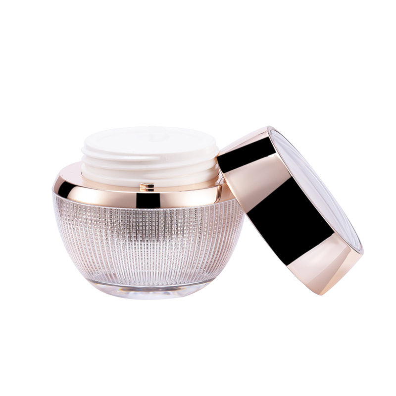 Wholesale Gold Plastic Pot Jar for Face Cream Acrylic Double Wall Clear Cosmetic Jars 50g 20g