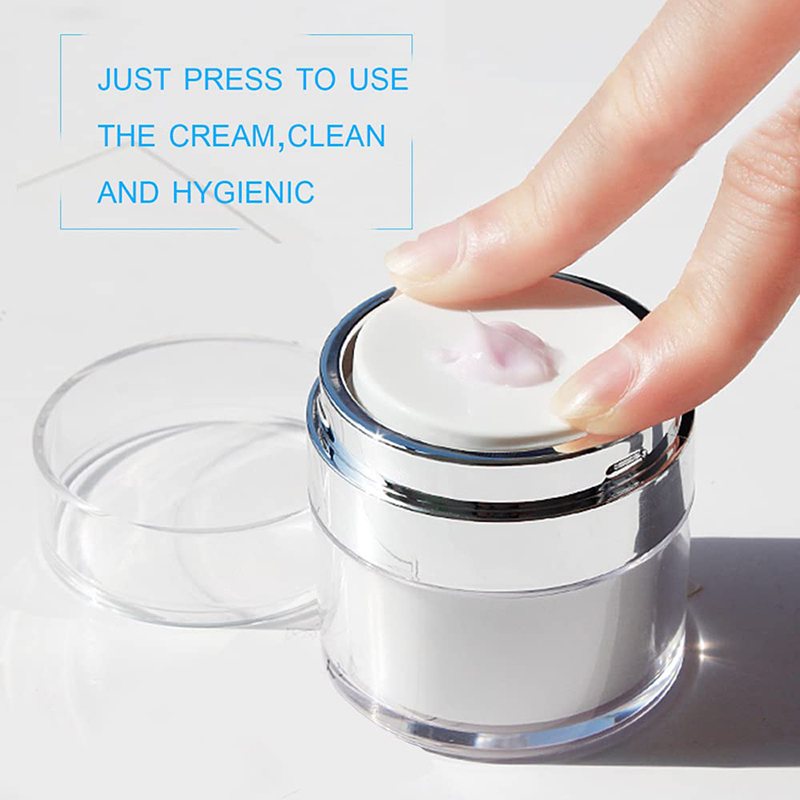 Custom Logo Body Butter Screw Cap Airless Press Pump Acrylic Plastic Jar for Face Cream 50g 30g