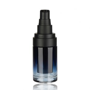 30ml 50ml 100ml Custom Glass Round Lotion Airless Bottle with Black Pump Head