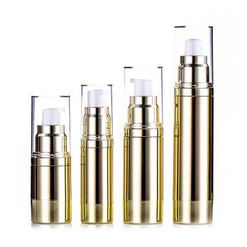 Custom Skincare Packaging for Serum Concealer Sunscreen Cream Body Lotion Gold Plastic Container Acrylic Airless Bottle
