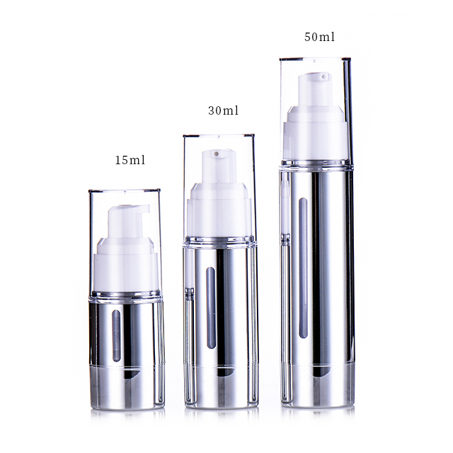 Custom Skincare Packaging for Serum Concealer Sunscreen Cream Body Lotion Gold Plastic Container Acrylic Airless Bottle