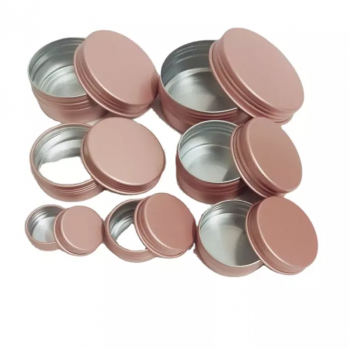 Cream Cosmetic Containers 10ml 15ml 30ml Lipstick Aluminum Jars Screw Lid Custom Pink Round Tin Cans for Lip Balm