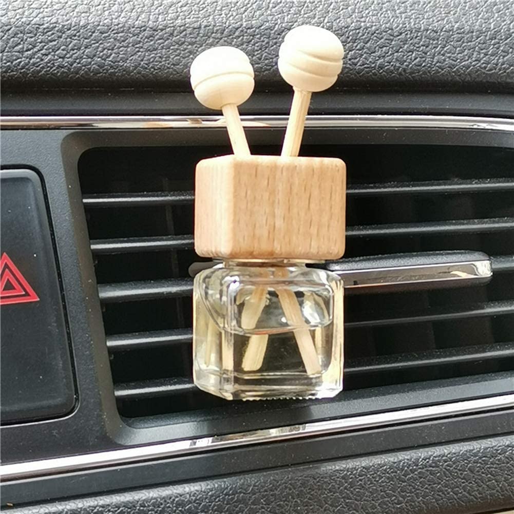Custom Made Glass Square Round Color Aroma Perfume Diffuser Hanging Car Diffuser Bottle 10Ml with Vent Clip