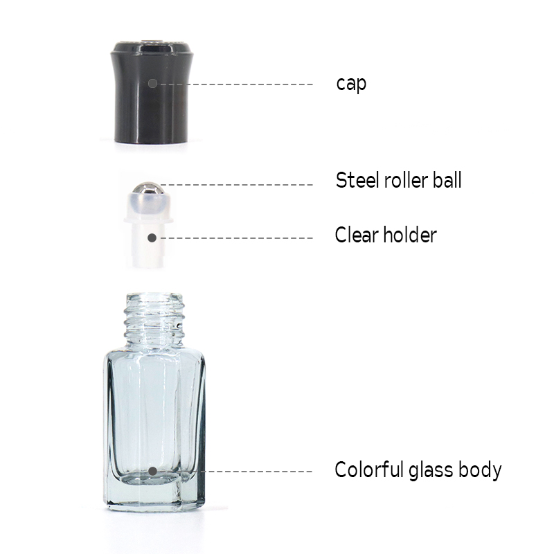 10ml 15ml Travel Small Roll On Bottle Custom Color Essential Oil Glass Roller Perfume Bottle