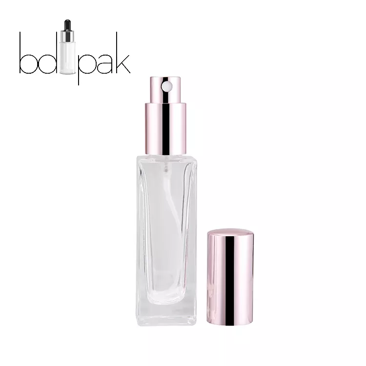 Wholesale 15ml 30ml 50ml 100ml Clear Empty Square Shaped mini Perfume Bottle