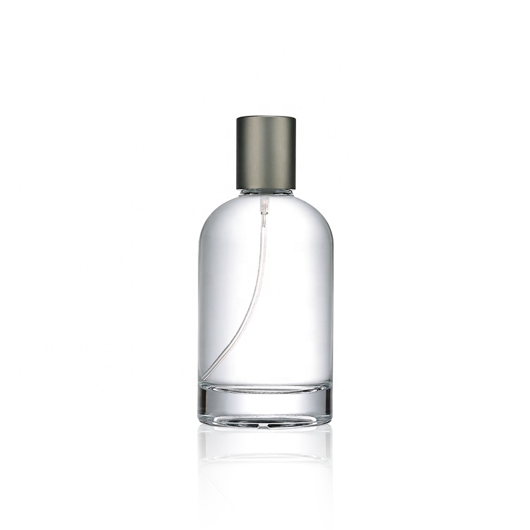 Custom Logo 30ml 50ml 100 ml Eco Friendly Crimping Glass Fine Mist Spray Bottles Clear Round Empty Perfume Bottle for Cosmetic