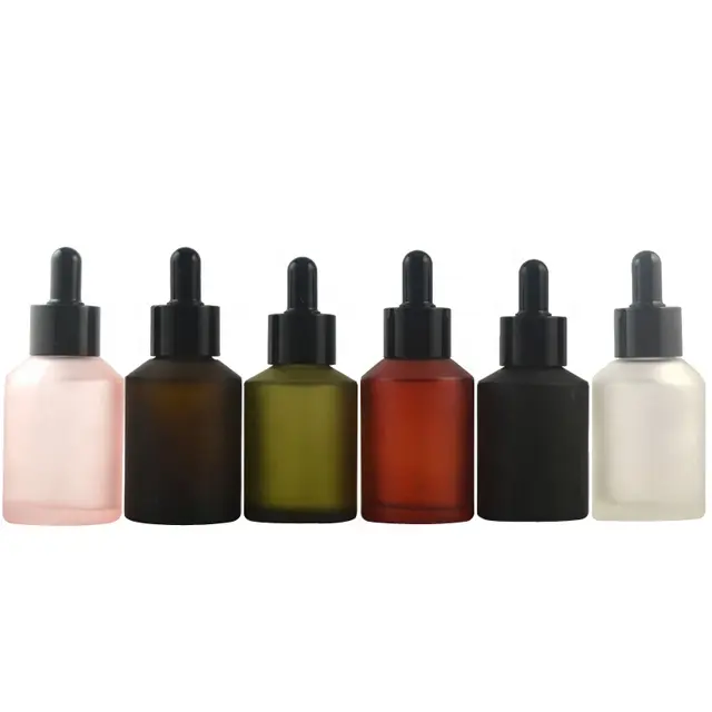 Hair Oil Packaging Customized 60ml Frosted Glass Serum Bottle Amber Essential Oil Frodsted Glass Dropper Bottles