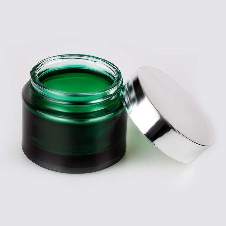 Custom Cosmetic Jars Face Cream Packaging Bottle 30ml 50ml 100ml Round Green eco friendly Container Bottle