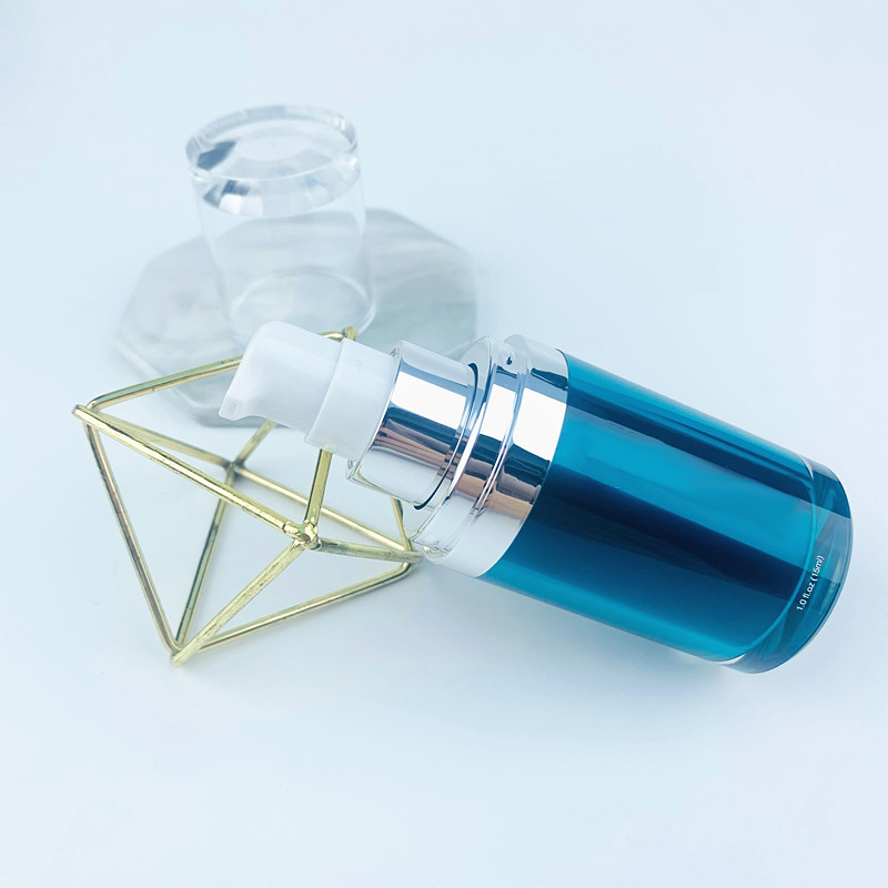 Factory Price 30ml 50ml 100g Acrylic Lotion Luxury Blue Serum Matte Refillable Airless Pump Bottle