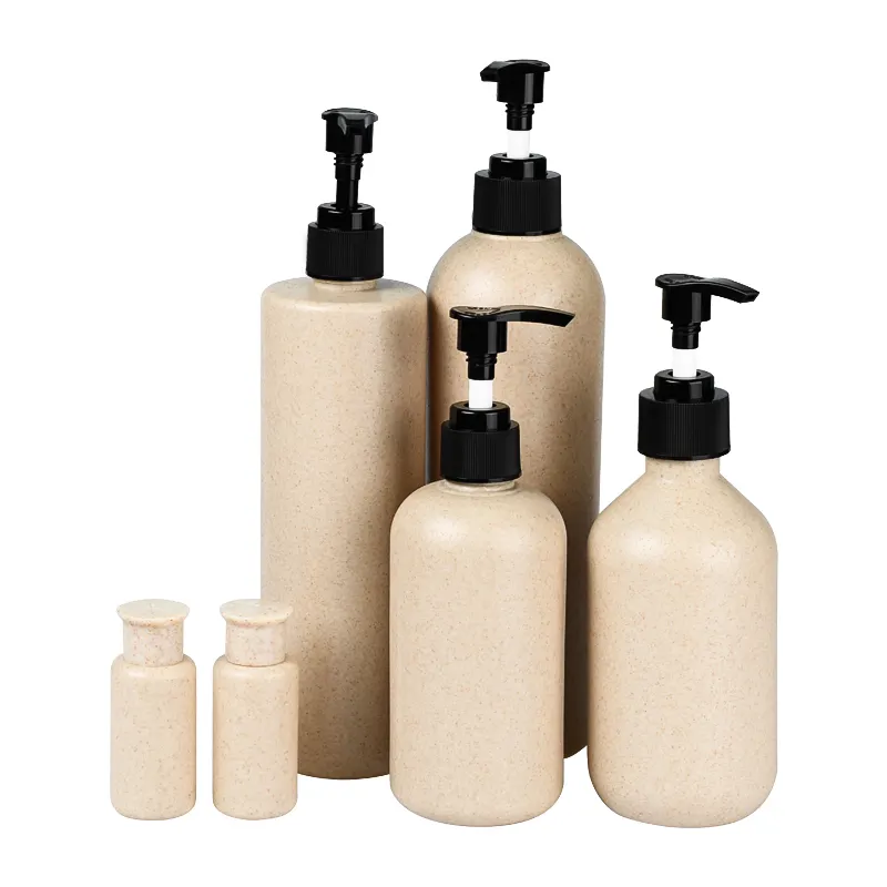 Biodegradable Cosmetic Wheat Straw Plastic Shampoo Lition Spray Bottle