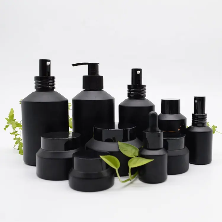 Custom Empty Cosmetic Lotion Serum Cream Glass pump Bottle and Jar Sets 15ml 30ml 50ml 100ml Skincare Bottles Packaging Luxury