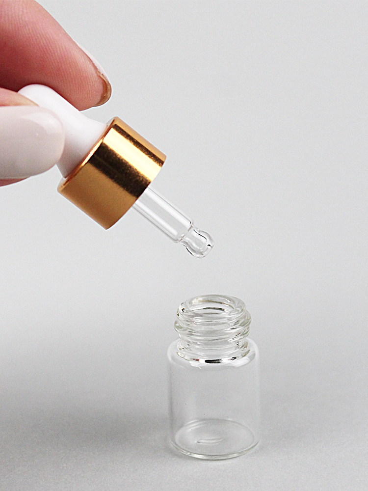 1ml 2ml 3ml 5ml Clear Black Amber Brown Essential oil Bottle Plastic Screw Cap Glass Vial with Dropper for Mini Serum oil Sample