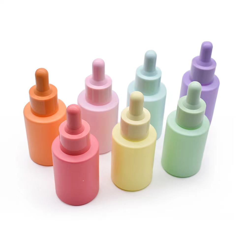 Sample Pipette Glass Bottle Blue Amber Pink Green Red White 30 ml 15ml Slanted Serum Colored Essential oil Bottle with dropper